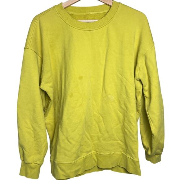 Lululemon Perfectly Oversized Crew Soleil Sweatshirt Yellow Terry *Stain* - Picture 1 of 6